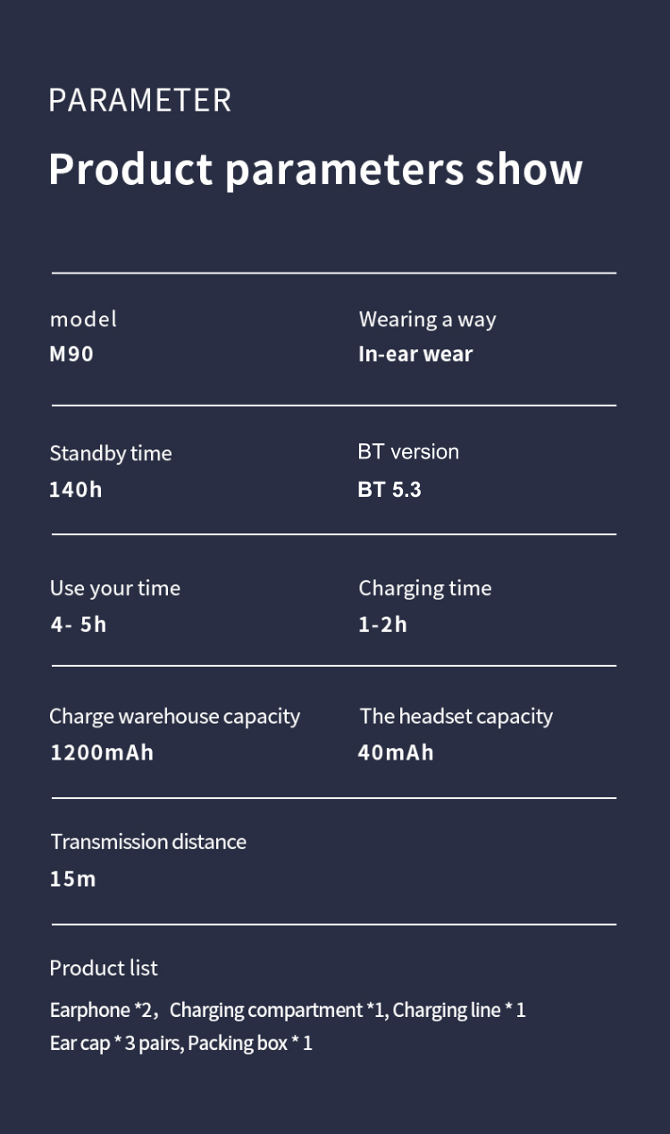 M90 PRO EARBUDS TWS BLUETOOTH 5.2