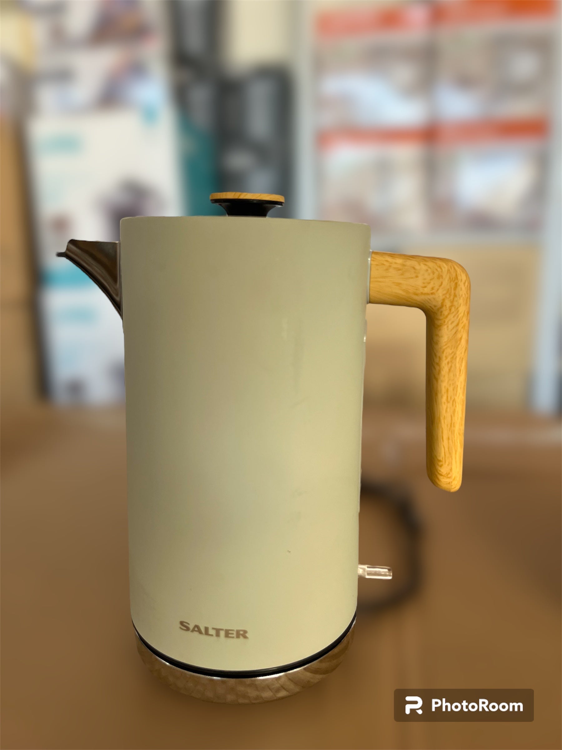 Original Salter 1.7Litre Electric Kettle Wooden LED & Handle
