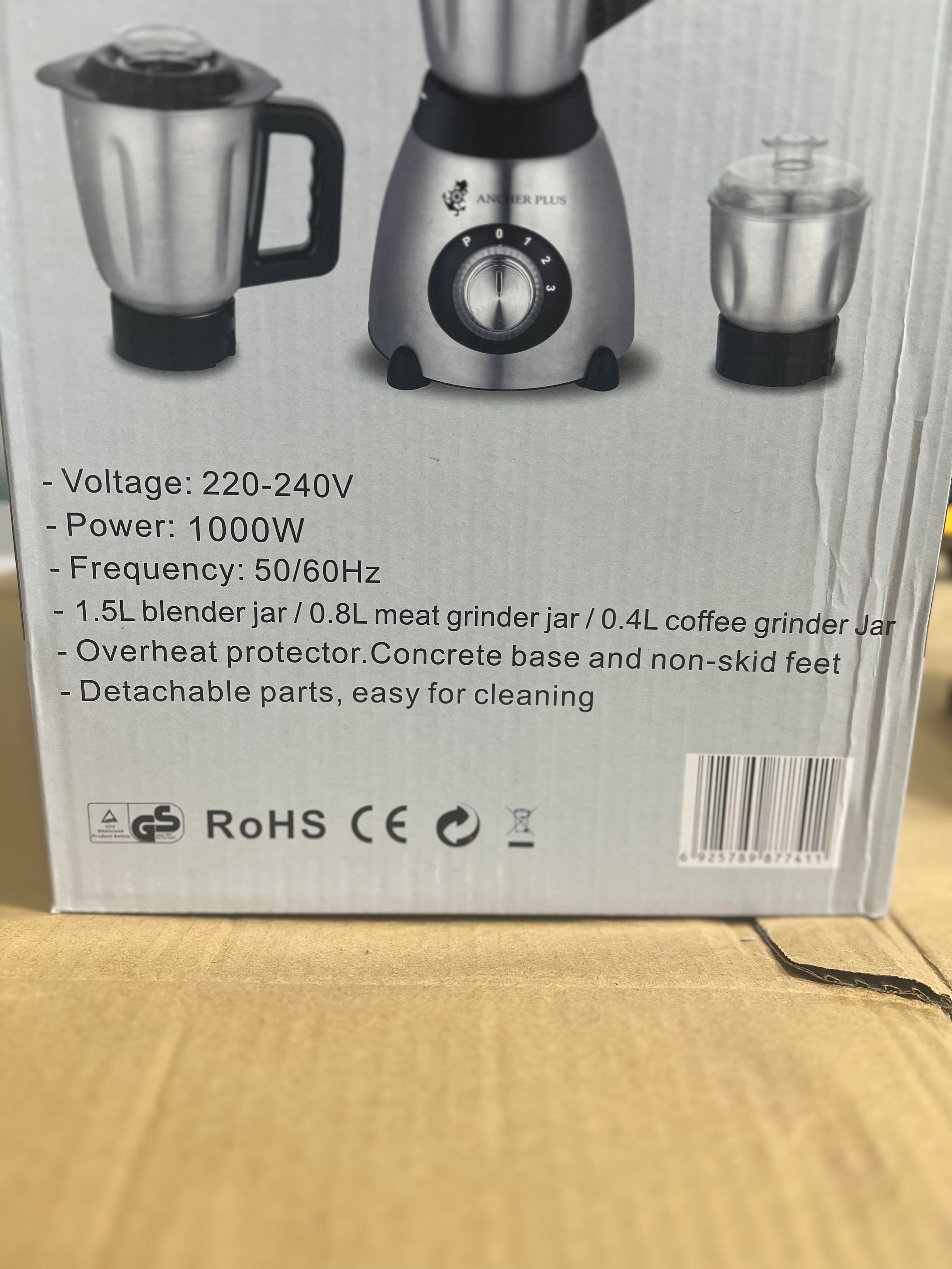 Anchor plus 3 in 1 stainless steel blender