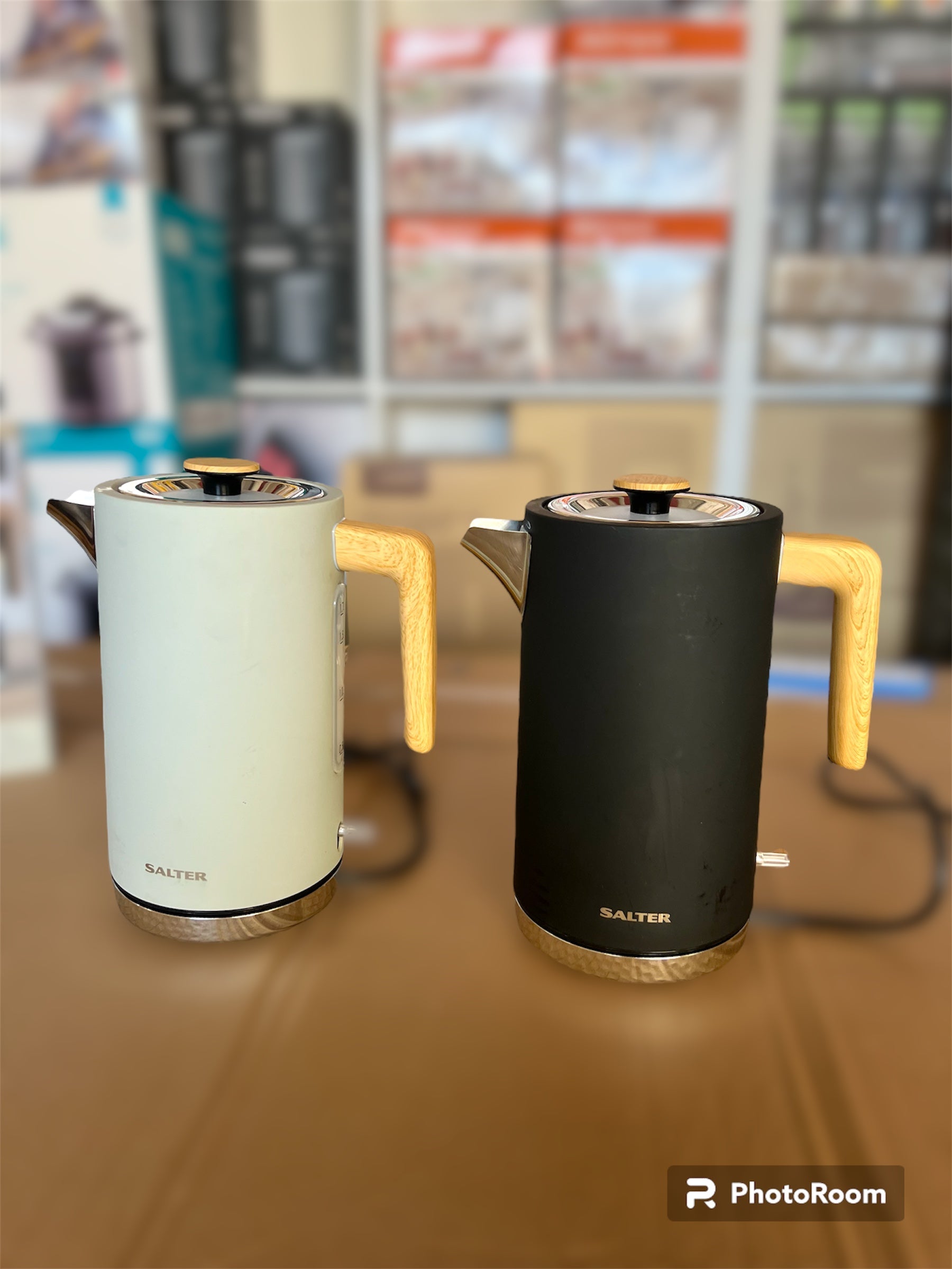 Original Salter 1.7Litre Electric Kettle Wooden LED & Handle