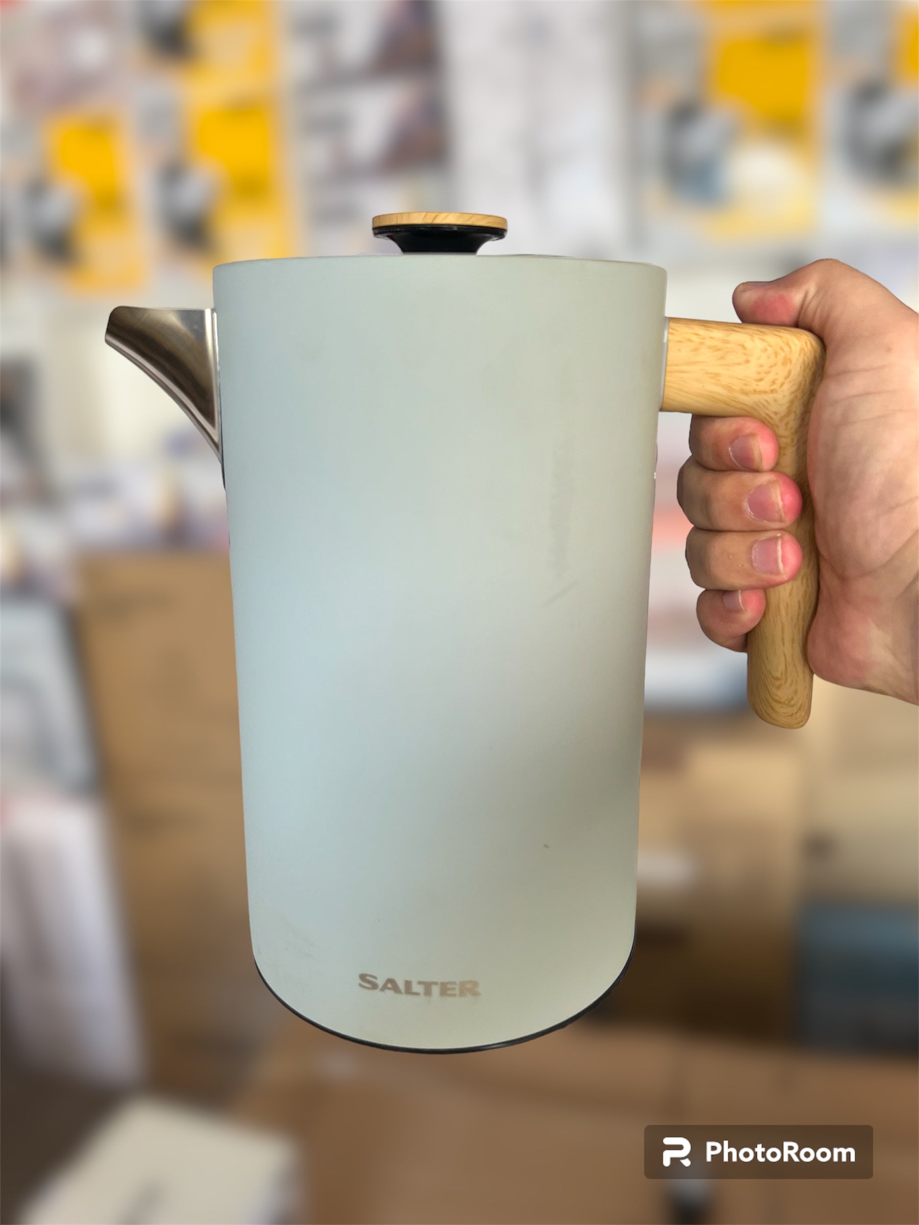 Original Salter 1.7Litre Electric Kettle Wooden LED & Handle