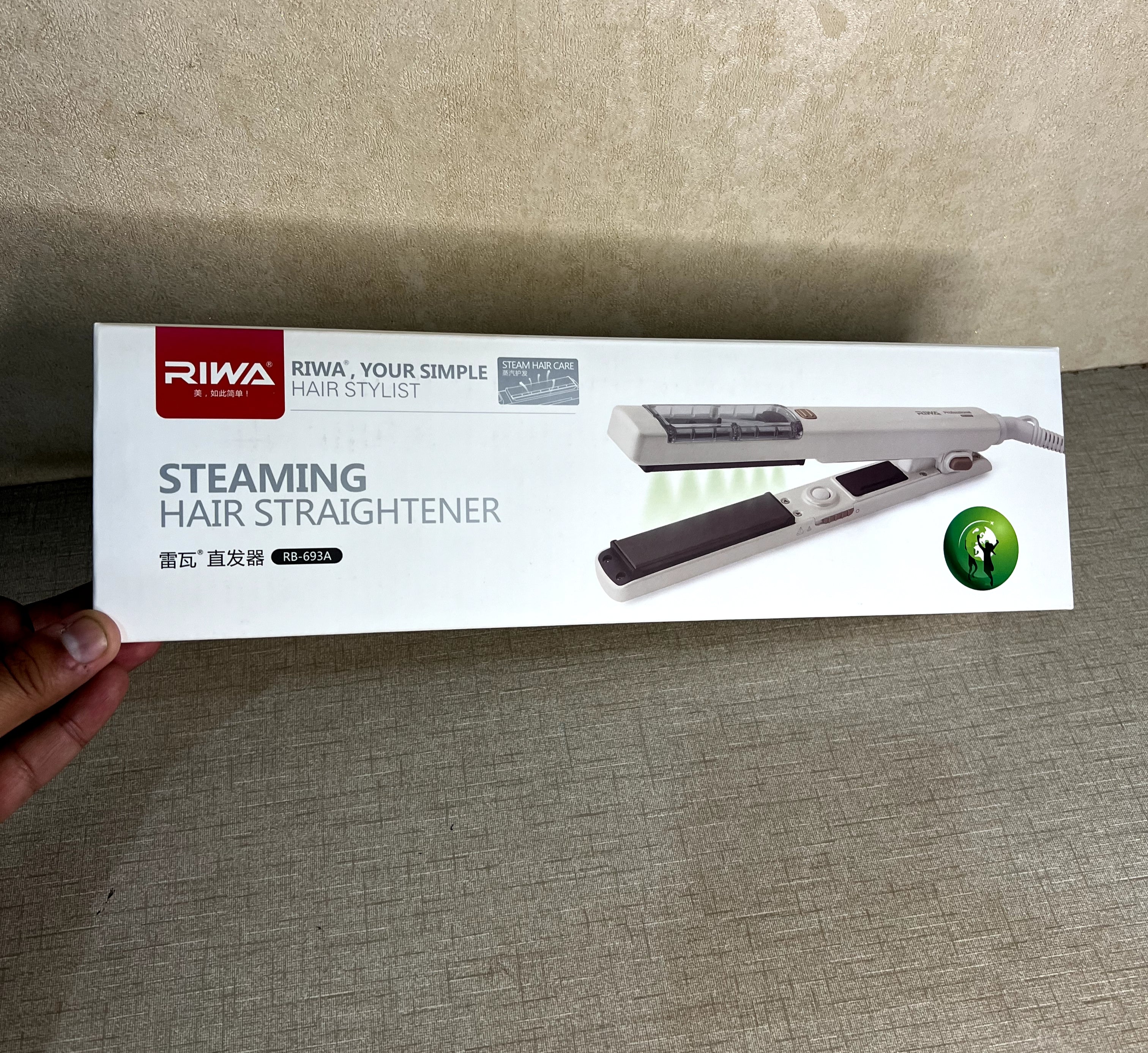 Riwa – Steaming Hair Straightener with 2 Setting for Steam & Adjustable Temperature