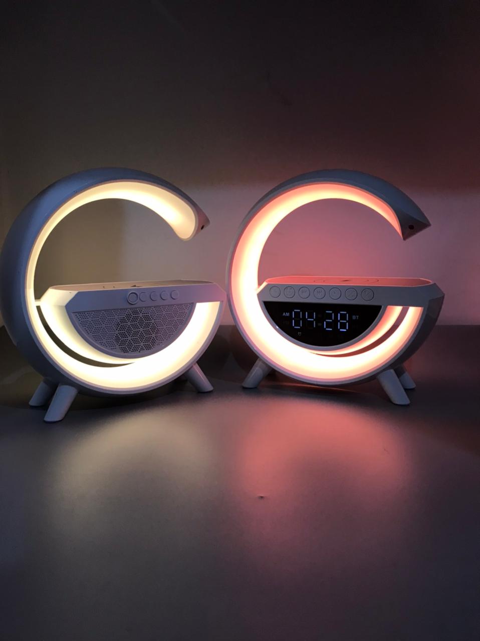 Multifunctional Wireless Charger Stand Alarm Clock Speaker APP RGB Light Fast Charging
