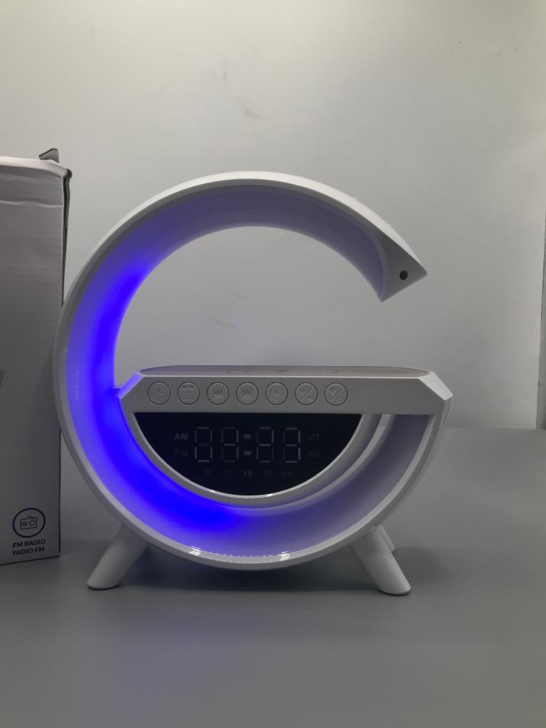 Multifunctional Wireless Charger Stand Alarm Clock Speaker APP RGB Light Fast Charging