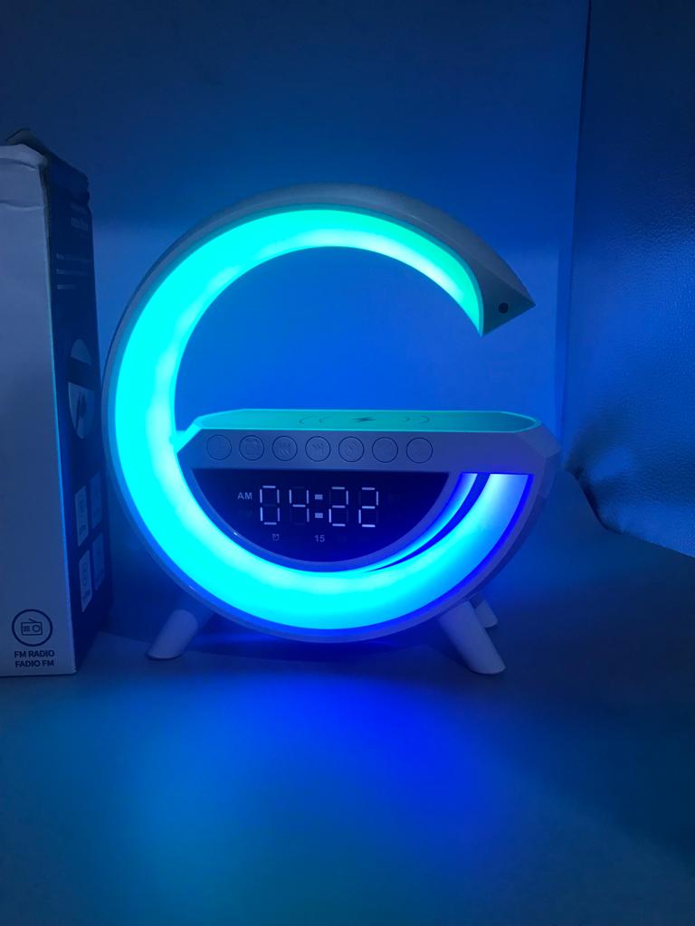 Multifunctional Wireless Charger Stand Alarm Clock Speaker APP RGB Light Fast Charging