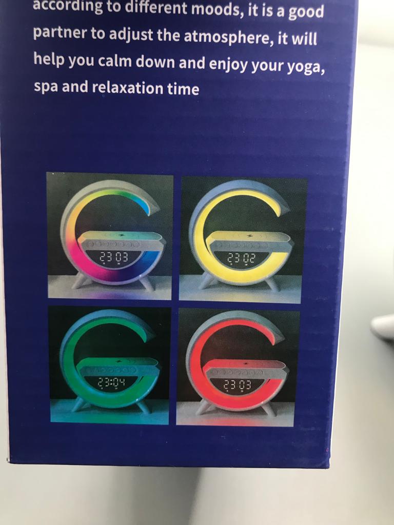 Multifunctional Wireless Charger Stand Alarm Clock Speaker APP RGB Light Fast Charging