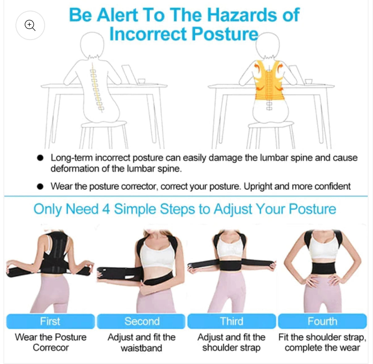 Premium Quality Adjustable Posture corrector Belt